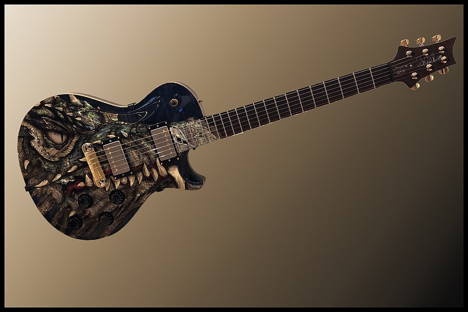 “Dragon 2002” Paul Reed Smith Electric Guitar (2002), inlay by Pearl Works, designed by Jeff Easley, airbrushed by Paul Boyd - Music Instrument Museum (MIM) Phoenix Arizona (2019-08-19 15-25-48 by Dick Thompson).jpg